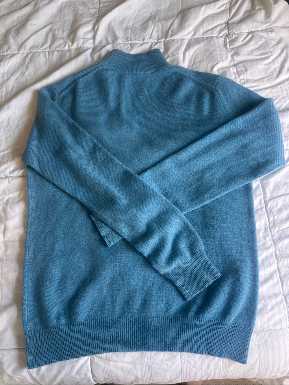 Charter Club Women’s Blue Cashmere-Blend Mock Neck Sweater size Small